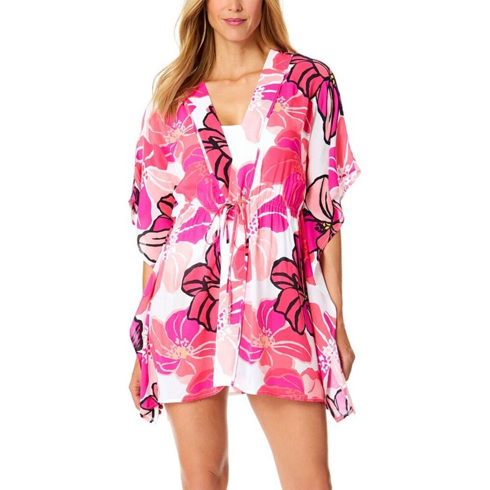 Anne Cole Womens  Tie Front Kaftan Cover-Up